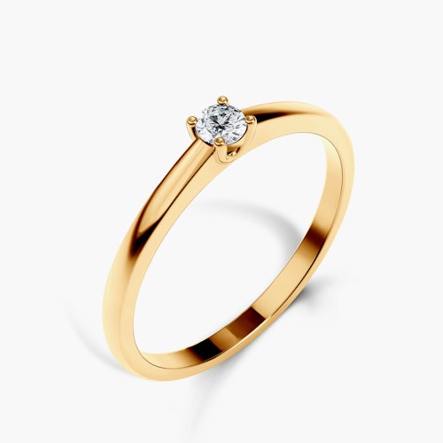 Pierścionek zaręczynowy SAVICKI: złoty, diament